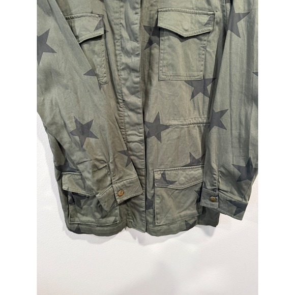 KNOX ROSE Olive Green Star Print Utility Jacket Women's Size S - Picture 3 of 7